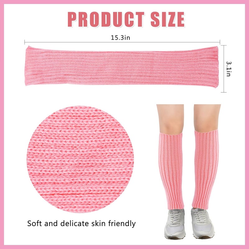 Junely Leg Warmers for Women 80s Cable Knit Leg Warmer for Ballet Dance Figure Skating Yoga Party Junior Neon Long Socks - Image 5